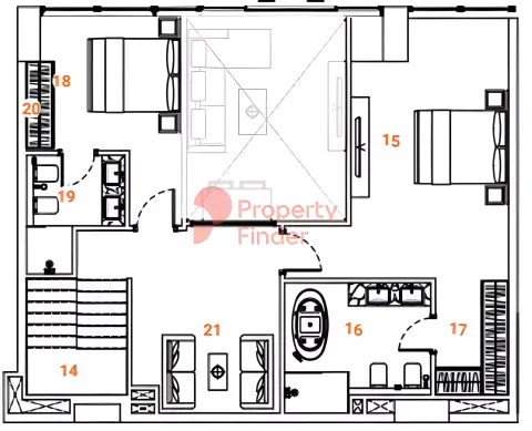 Plattegrond van 3 slaapkamers in The Orchard Place