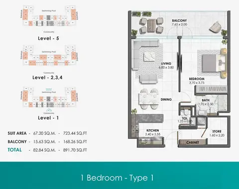 Waref Residences in Jumeirah Village Circle, Dubai, foto 4