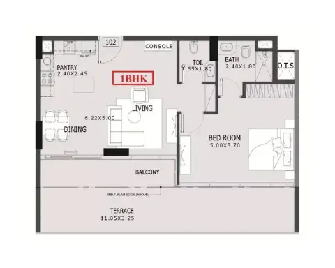 Plattegrond van 1 slaapkamer in Estrella by Nexus