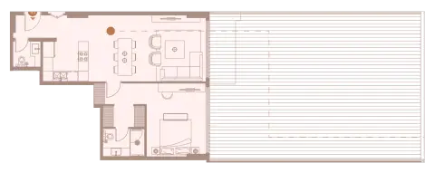 Plattegrond van 1 slaapkamer in Tulip Oasis 11