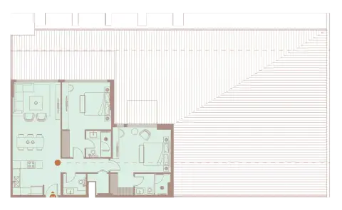 Plattegrond van 2 slaapkamers in Tulip Oasis 11