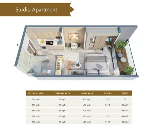 Plattegrond van Studio in Blossom76