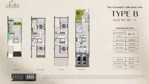 Plattegrond van 4 slaapkamers in The Veranda Collection 1