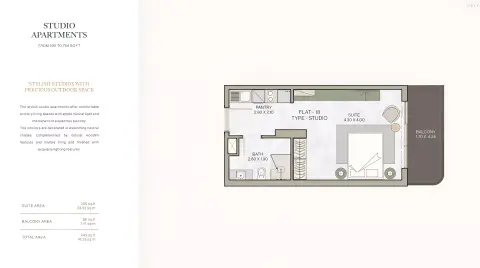 Plattegrond van Studio in Helvetia Residences By DHG Properties