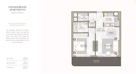 Plattegrond van 1 slaapkamer in Helvetia Residences By DHG Properties