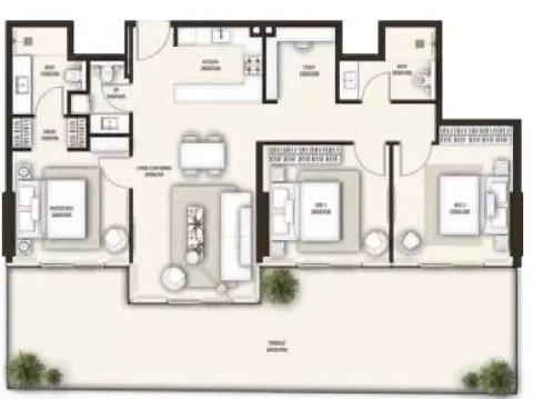 Plattegrond van 3 slaapkamers in Sonate Residences