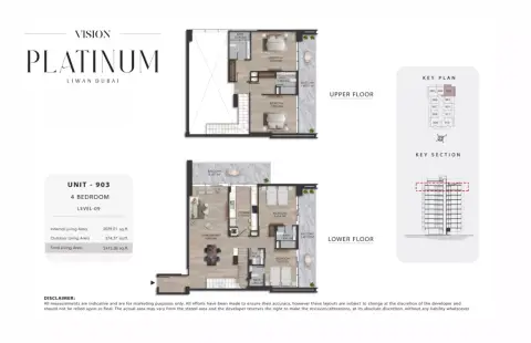 Plattegrond van 4 slaapkamers in Platinum by Vision