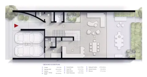 Plattegrond van 4 slaapkamers in Lunaya