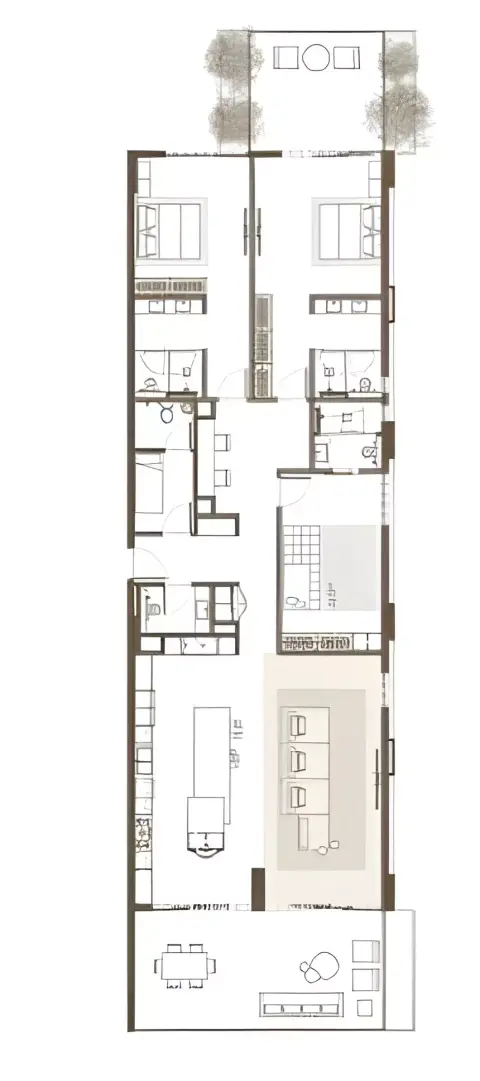 Plattegrond van 3 slaapkamers in Keturah Resort