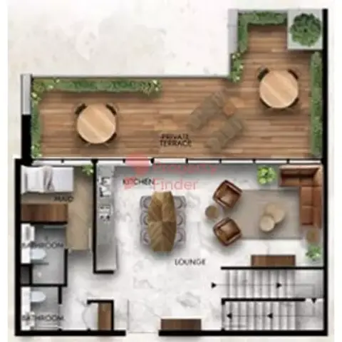 Plattegrond van 3 slaapkamers in Lucky 2 Residence