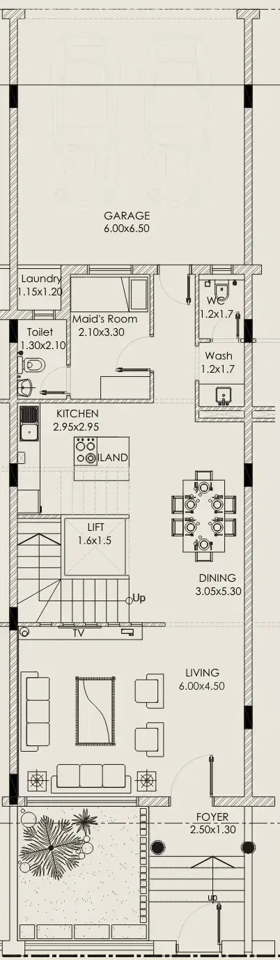 Plattegrond van 5 slaapkamers in Marwa Homes Phase 3 By New World