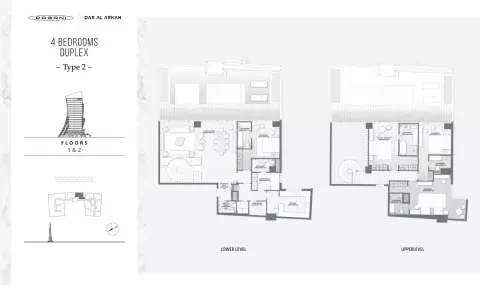 Plattegrond van 4 slaapkamers in DaVinci Tower