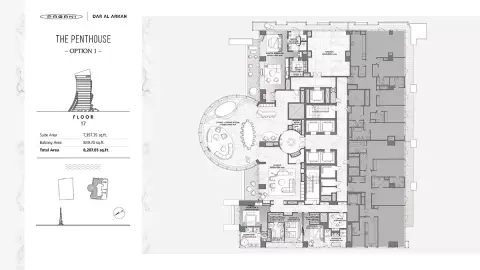 Plattegrond van 4 slaapkamers in DaVinci Tower