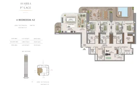 Plattegrond van 4 slaapkamers in Avarra by Palace