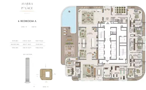 Plattegrond van 6 slaapkamers in Avarra by Palace