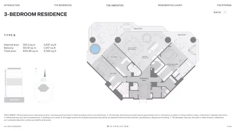 Plattegrond van 3 slaapkamers in Eywa The Tree of Life
