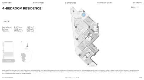 Plattegrond van 4 slaapkamers in Eywa The Tree of Life