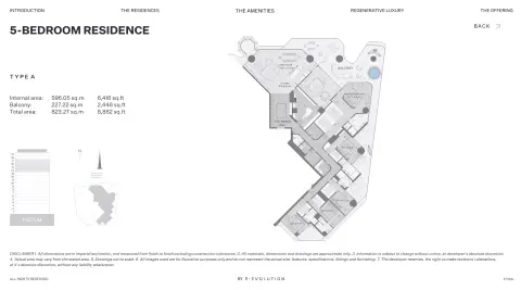 Plattegrond van 5 slaapkamers in Eywa The Tree of Life