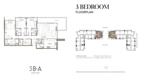 Plattegrond van 3 slaapkamers in 399 Hills Park A