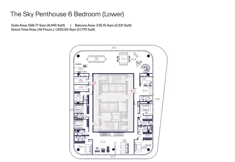 Plattegrond van 6 slaapkamers in Inaura Hotels & Residences