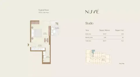 Plattegrond van Studio in Nuve by Zoya
