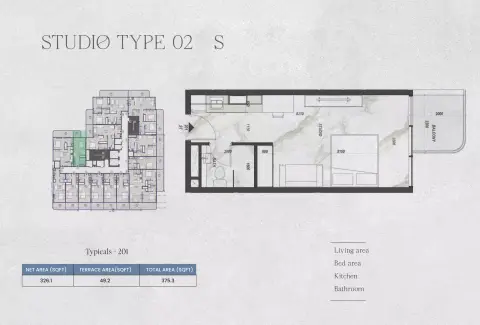 Plattegrond van Studio in Zyra Hills