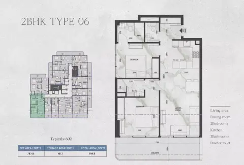 Plattegrond van 2 slaapkamers in Zyra Hills