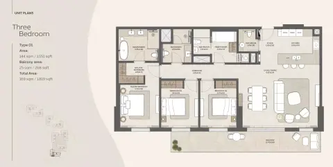 Plattegrond van 3 slaapkamers in Expo Valley Views