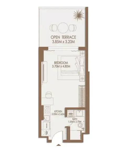 Plattegrond van Studio in Veona