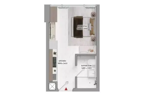 Plattegrond van Studio in Elmora Residence