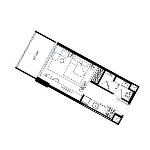 Plattegrond van Studio in Binghatti HillCrest