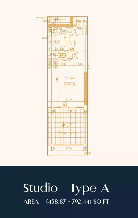 Plattegrond van Studio in Rapunzel Tower
