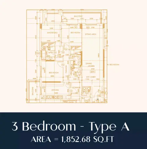 Plattegrond van 3 slaapkamers in Rapunzel Tower