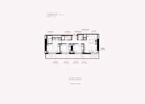 Plattegrond van 3 slaapkamers in Azizi Milan Heights