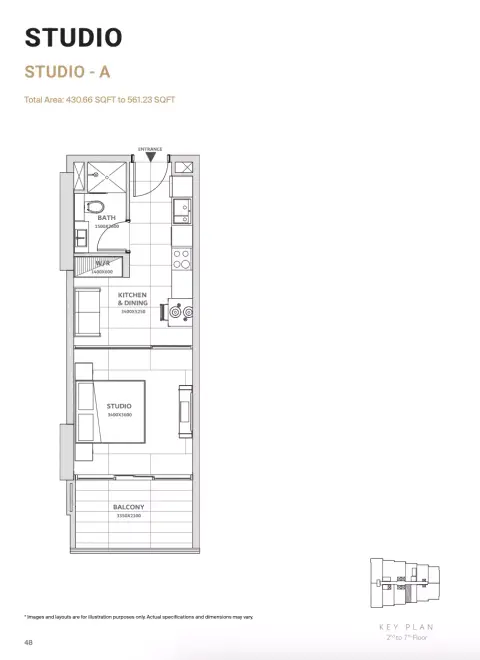 Plattegrond van Studio in Solanki One