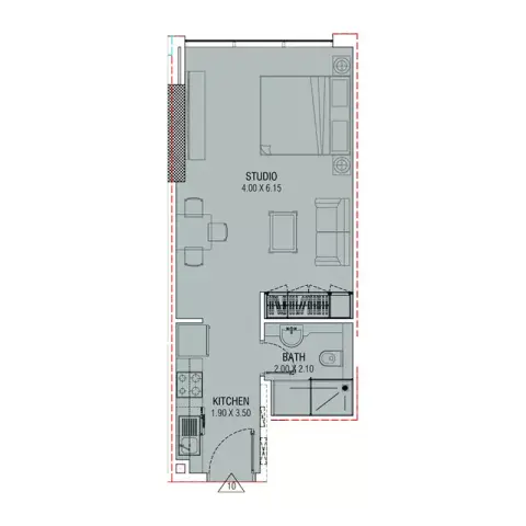 Plattegrond van Studio in Al Waleed WS 1
