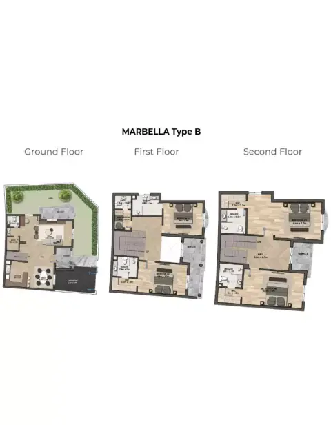 Plattegrond van 4 slaapkamers in Marbella