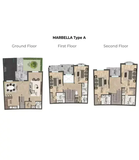 Plattegrond van 4 slaapkamers in Marbella