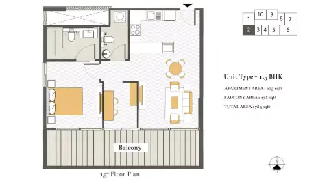 Plattegrond van 2 slaapkamers in Ashwood Residences