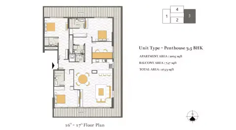 Plattegrond van 4 slaapkamers in Ashwood Residences