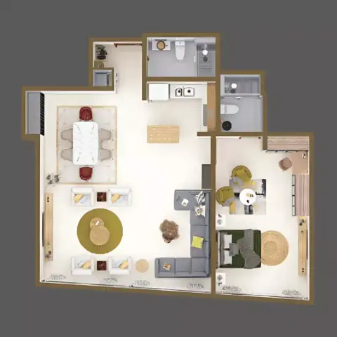 Plattegrond van 1 slaapkamer in Zenith J1