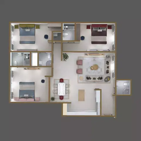 Plattegrond van 3 slaapkamers in Zenith J1
