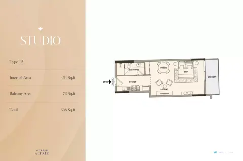 Plattegrond van Studio in Westar Altair